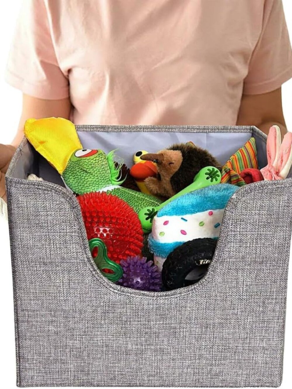 Premium Dog Toy Bin & Blanket Basket - Living Room & Nursery Storage, Easy to Cl - Picture 4 of 7